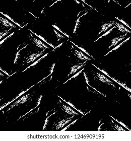 Grunge overlay layer. Abstract black and white vector background. Monochrome vintage surface with dirty pattern in cracks, spots, dots. Old painted wall in dark horror style design