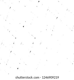Grunge overlay layer. Abstract black and white vector background. Monochrome vintage surface with dirty pattern in cracks, spots, dots. Old painted wall in dark horror style design