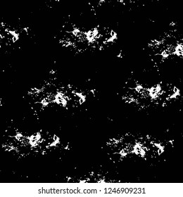 Grunge overlay layer. Abstract black and white vector background. Monochrome vintage surface with dirty pattern in cracks, spots, dots. Old painted wall in dark horror style design