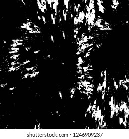 Grunge overlay layer. Abstract black and white vector background. Monochrome vintage surface with dirty pattern in cracks, spots, dots. Old painted wall in dark horror style design