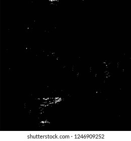 Grunge overlay layer. Abstract black and white vector background. Monochrome vintage surface with dirty pattern in cracks, spots, dots. Old painted wall in dark horror style design