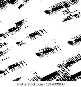 Grunge overlay layer. Abstract black and white vector background. Monochrome vintage surface with dirty pattern in cracks, spots, dots. Old painted wall in dark horror style design