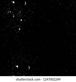 Grunge overlay layer. Abstract black and white vector background. Monochrome vintage surface with dirty pattern in cracks, spots, dots. Old painted wall in dark horror style design