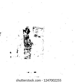Grunge overlay layer. Abstract black and white vector background. Monochrome vintage surface with dirty pattern in cracks, spots, dots. Old painted wall in dark horror style design