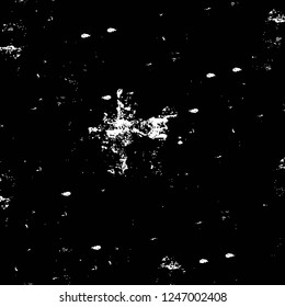 Grunge overlay layer. Abstract black and white vector background. Monochrome vintage surface with dirty pattern in cracks, spots, dots. Old painted wall in dark horror style design