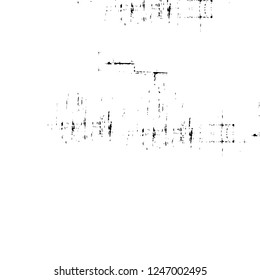 Grunge overlay layer. Abstract black and white vector background. Monochrome vintage surface with dirty pattern in cracks, spots, dots. Old painted wall in dark horror style design