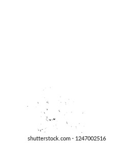 Grunge overlay layer. Abstract black and white vector background. Monochrome vintage surface with dirty pattern in cracks, spots, dots. Old painted wall in dark horror style design
