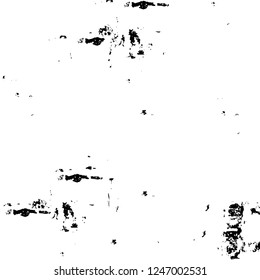 Grunge overlay layer. Abstract black and white vector background. Monochrome vintage surface with dirty pattern in cracks, spots, dots. Old painted wall in dark horror style design