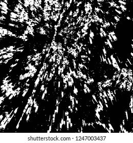 Grunge overlay layer. Abstract black and white vector background. Monochrome vintage surface with dirty pattern in cracks, spots, dots. Old painted wall in dark horror style design