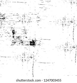 Grunge overlay layer. Abstract black and white vector background. Monochrome vintage surface with dirty pattern in cracks, spots, dots. Old painted wall in dark horror style design