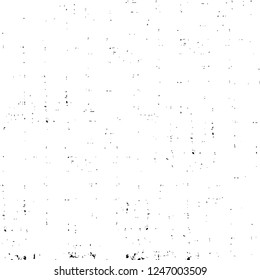 Grunge overlay layer. Abstract black and white vector background. Monochrome vintage surface with dirty pattern in cracks, spots, dots. Old painted wall in dark horror style design