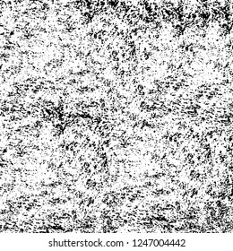 Grunge overlay layer. Abstract black and white vector background. Monochrome vintage surface with dirty pattern in cracks, spots, dots. Old painted wall in dark horror style design