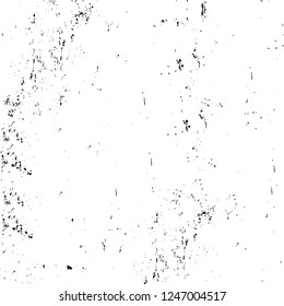 Grunge overlay layer. Abstract black and white vector background. Monochrome vintage surface with dirty pattern in cracks, spots, dots. Old painted wall in dark horror style design