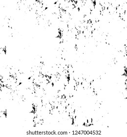 Grunge overlay layer. Abstract black and white vector background. Monochrome vintage surface with dirty pattern in cracks, spots, dots. Old painted wall in dark horror style design