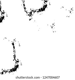 Grunge overlay layer. Abstract black and white vector background. Monochrome vintage surface with dirty pattern in cracks, spots, dots. Old painted wall in dark horror style design