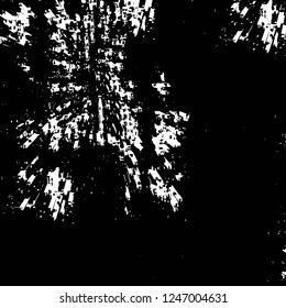 Grunge overlay layer. Abstract black and white vector background. Monochrome vintage surface with dirty pattern in cracks, spots, dots. Old painted wall in dark horror style design