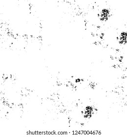 Grunge overlay layer. Abstract black and white vector background. Monochrome vintage surface with dirty pattern in cracks, spots, dots. Old painted wall in dark horror style design