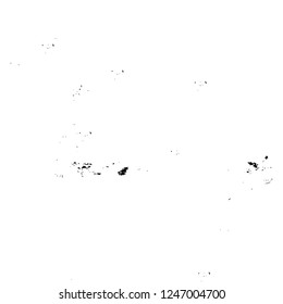 Grunge overlay layer. Abstract black and white vector background. Monochrome vintage surface with dirty pattern in cracks, spots, dots. Old painted wall in dark horror style design