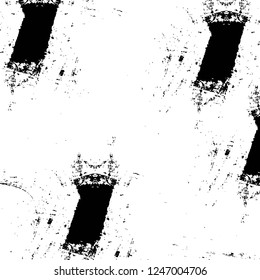 Grunge overlay layer. Abstract black and white vector background. Monochrome vintage surface with dirty pattern in cracks, spots, dots. Old painted wall in dark horror style design