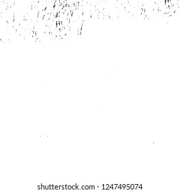 Grunge overlay layer. Abstract black and white vector background. Monochrome vintage surface with dirty pattern in cracks, spots, dots. Old painted wall in dark horror style design