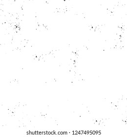 Grunge overlay layer. Abstract black and white vector background. Monochrome vintage surface with dirty pattern in cracks, spots, dots. Old painted wall in dark horror style design