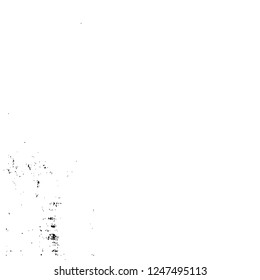 Grunge overlay layer. Abstract black and white vector background. Monochrome vintage surface with dirty pattern in cracks, spots, dots. Old painted wall in dark horror style design