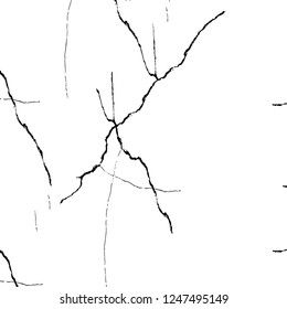 Grunge overlay layer. Abstract black and white vector background. Monochrome vintage surface with dirty pattern in cracks, spots, dots. Old painted wall in dark horror style design