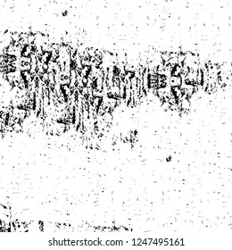 Grunge overlay layer. Abstract black and white vector background. Monochrome vintage surface with dirty pattern in cracks, spots, dots. Old painted wall in dark horror style design