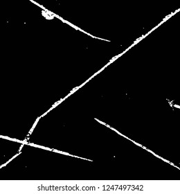 Grunge overlay layer. Abstract black and white vector background. Monochrome vintage surface with dirty pattern in cracks, spots, dots. Old painted wall in dark horror style design
