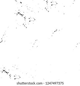 Grunge overlay layer. Abstract black and white vector background. Monochrome vintage surface with dirty pattern in cracks, spots, dots. Old painted wall in dark horror style design