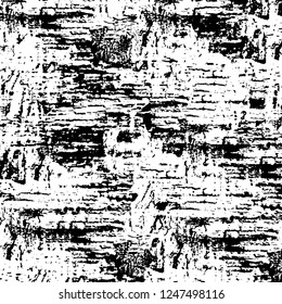 Grunge overlay layer. Abstract black and white vector background. Monochrome vintage surface with dirty pattern in cracks, spots, dots. Old painted wall in dark horror style design