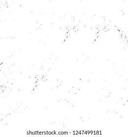 Grunge overlay layer. Abstract black and white vector background. Monochrome vintage surface with dirty pattern in cracks, spots, dots. Old painted wall in dark horror style design