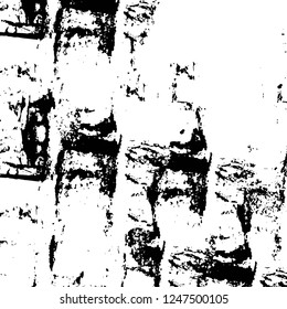 Grunge overlay layer. Abstract black and white vector background. Monochrome vintage surface with dirty pattern in cracks, spots, dots. Old painted wall in dark horror style design