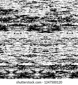 Grunge overlay layer. Abstract black and white vector background. Monochrome vintage surface with dirty pattern in cracks, spots, dots. Old painted wall in dark horror style design