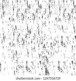 Grunge overlay layer. Abstract black and white vector background. Monochrome vintage surface with dirty pattern in cracks, spots, dots. Old painted wall in dark horror style design