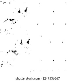 Grunge overlay layer. Abstract black and white vector background. Monochrome vintage surface with dirty pattern in cracks, spots, dots. Old painted wall in dark horror style design