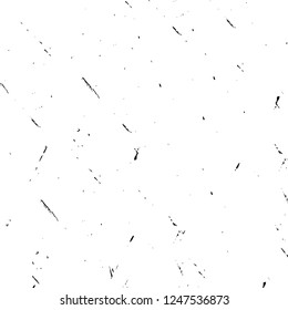 Grunge overlay layer. Abstract black and white vector background. Monochrome vintage surface with dirty pattern in cracks, spots, dots. Old painted wall in dark horror style design