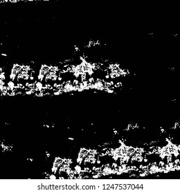 Grunge overlay layer. Abstract black and white vector background. Monochrome vintage surface with dirty pattern in cracks, spots, dots. Old painted wall in dark horror style design
