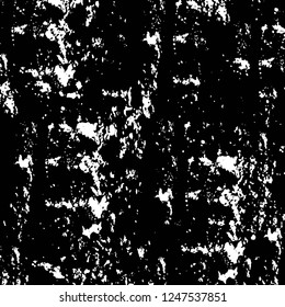 Grunge overlay layer. Abstract black and white vector background. Monochrome vintage surface with dirty pattern in cracks, spots, dots. Old painted wall in dark horror style design