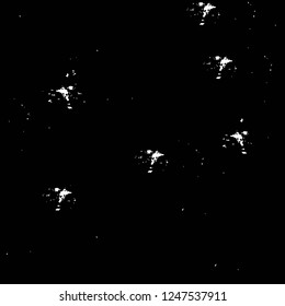 Grunge overlay layer. Abstract black and white vector background. Monochrome vintage surface with dirty pattern in cracks, spots, dots. Old painted wall in dark horror style design