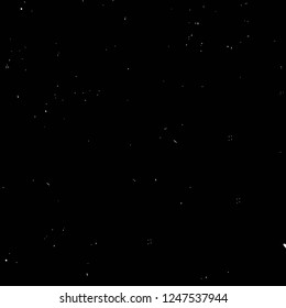 Grunge overlay layer. Abstract black and white vector background. Monochrome vintage surface with dirty pattern in cracks, spots, dots. Old painted wall in dark horror style design