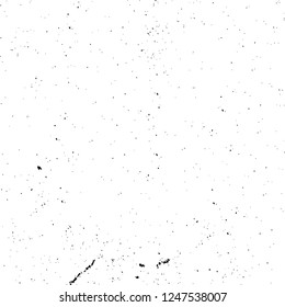 Grunge overlay layer. Abstract black and white vector background. Monochrome vintage surface with dirty pattern in cracks, spots, dots. Old painted wall in dark horror style design