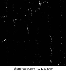 Grunge overlay layer. Abstract black and white vector background. Monochrome vintage surface with dirty pattern in cracks, spots, dots. Old painted wall in dark horror style design