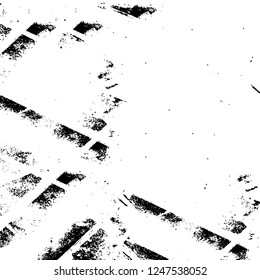 Grunge overlay layer. Abstract black and white vector background. Monochrome vintage surface with dirty pattern in cracks, spots, dots. Old painted wall in dark horror style design