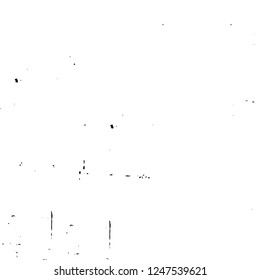 Grunge overlay layer. Abstract black and white vector background. Monochrome vintage surface with dirty pattern in cracks, spots, dots. Old painted wall in dark horror style design