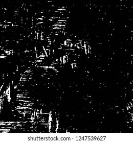 Grunge overlay layer. Abstract black and white vector background. Monochrome vintage surface with dirty pattern in cracks, spots, dots. Old painted wall in dark horror style design