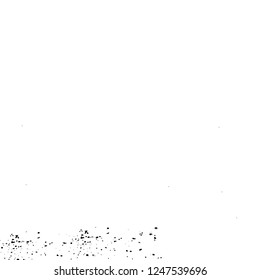 Grunge overlay layer. Abstract black and white vector background. Monochrome vintage surface with dirty pattern in cracks, spots, dots. Old painted wall in dark horror style design