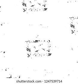 Grunge overlay layer. Abstract black and white vector background. Monochrome vintage surface with dirty pattern in cracks, spots, dots. Old painted wall in dark horror style design
