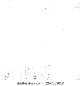 Grunge overlay layer. Abstract black and white vector background. Monochrome vintage surface with dirty pattern in cracks, spots, dots. Old painted wall in dark horror style design