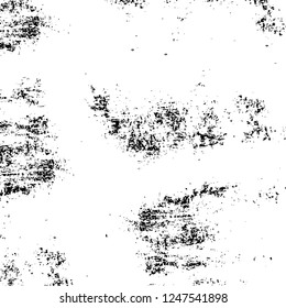 Grunge overlay layer. Abstract black and white vector background. Monochrome vintage surface with dirty pattern in cracks, spots, dots. Old painted wall in dark horror style design